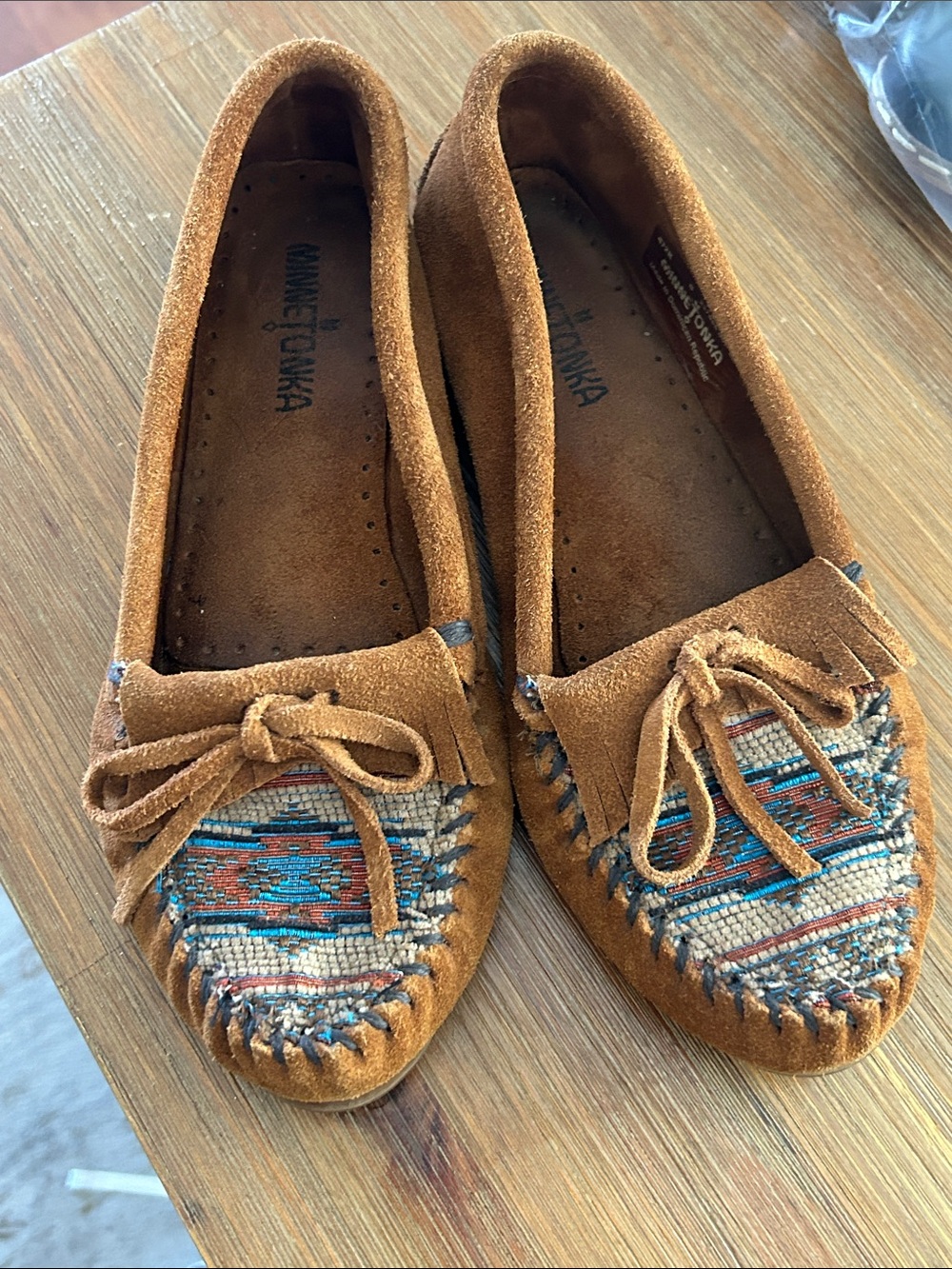 Minnetonka Southwest Brown Suede Moccasin